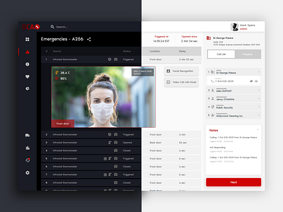 Pandemic Response System corona dark theme design facial recognition interface design light theme pandemic ui ux web application