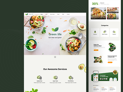 Food Landing Page Design design food landing page ui ux vegan food