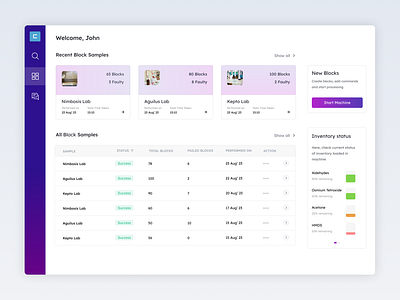 Tissue Sampling Dashboard healthcare healthcare dashboard healthcare inventory healthcare landing healthcare modals inventory analytics landing page modal forms modal window modals modern healthcare tissue tissue sampling ui