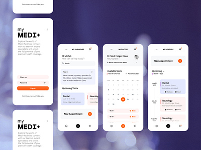 Medi+ APP app art direction layout medi medical medical app medtech product design ui ux