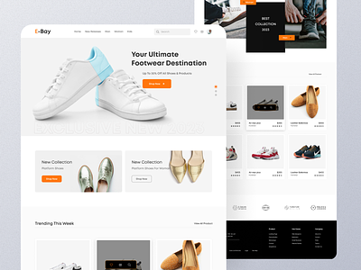 Shoes E-Commerce Website, Landing Page, Shopify store. figma footwear landing page online store product product website shoes shop shopify shopify store store ui ux