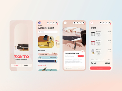 Tokto - APP app branding custom interior shop furniture furniture shop graphic design interior interior app layout logo product design ui ux ux design webshop