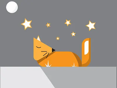 Sleeping fox design illustration vector