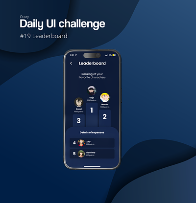 Daily UI Challenge #19 Leaderboard daily ui daily ui challenge leaderboard mobile app ui design ux design