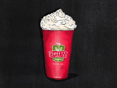 Sheetz Coffee Illustration beverage branding breakfast cafe cappuccino coffee cup digital illustration drawing drink hand drawn hot illustration illustration art illustrator java morning sheetz sketch whipped cream