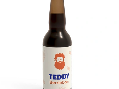 Design for the label of a sparkling coffee drink “Teddy” branding graphic design illustration typography vector