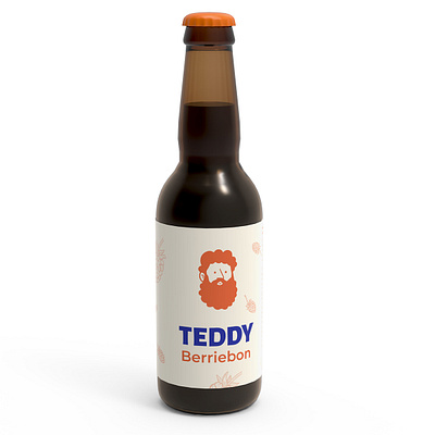 Design for the label of a sparkling coffee drink “Teddy” branding graphic design illustration typography vector