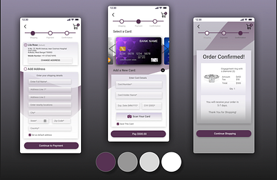 Daily UI Challenge-Day 002-Credit Card Checkout Page app app design branding checkout page color palette creativedesign dailyui dailyuichallenge designer graphic illustration jewellery app mobile phone app design mockup payment page ui user experience userinterface ux