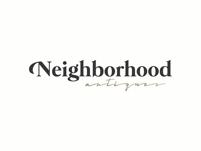 Neighborhood Antiques antique logo brand branding elegance elegant illustration logo logo design simple logo timeless design vintage