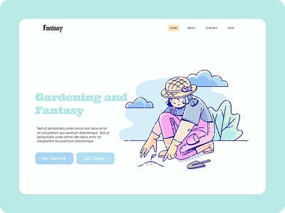 Cozy fantasy hero banner branding design logo ui ux