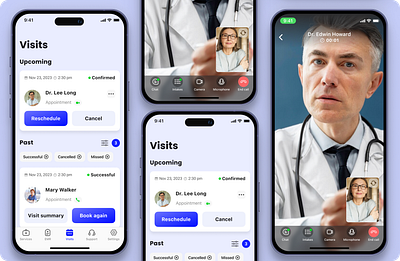 Online appointment app concept app call doctor ios mobile ui ux video