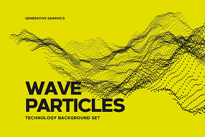Wave Particles on Yellow Background 3d 3d render abstract background big data dots dynamic futuristic illustration mesh particle science tech futuristic technology terrain turbulence wallpaper wave waves yellow background