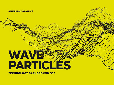 Wave Particles on Yellow Background 3d 3d render abstract background big data dots dynamic futuristic illustration mesh particle science tech futuristic technology terrain turbulence wallpaper wave waves yellow background