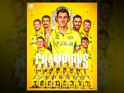 Cricket poster design / Australia australia banner banner design champions poster cricket cricket poster graphic design poster poster design social media post virat kohli winner poster