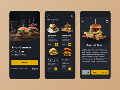 Food/Hamburguer app screens food app hamburguer ui ux