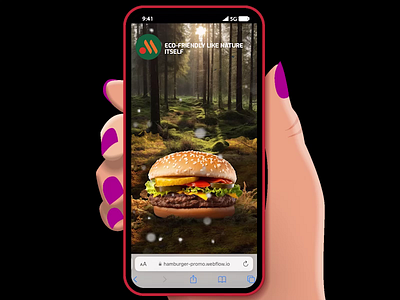 hamburger animated web site animated content design fasfood forest hamburger infographics web