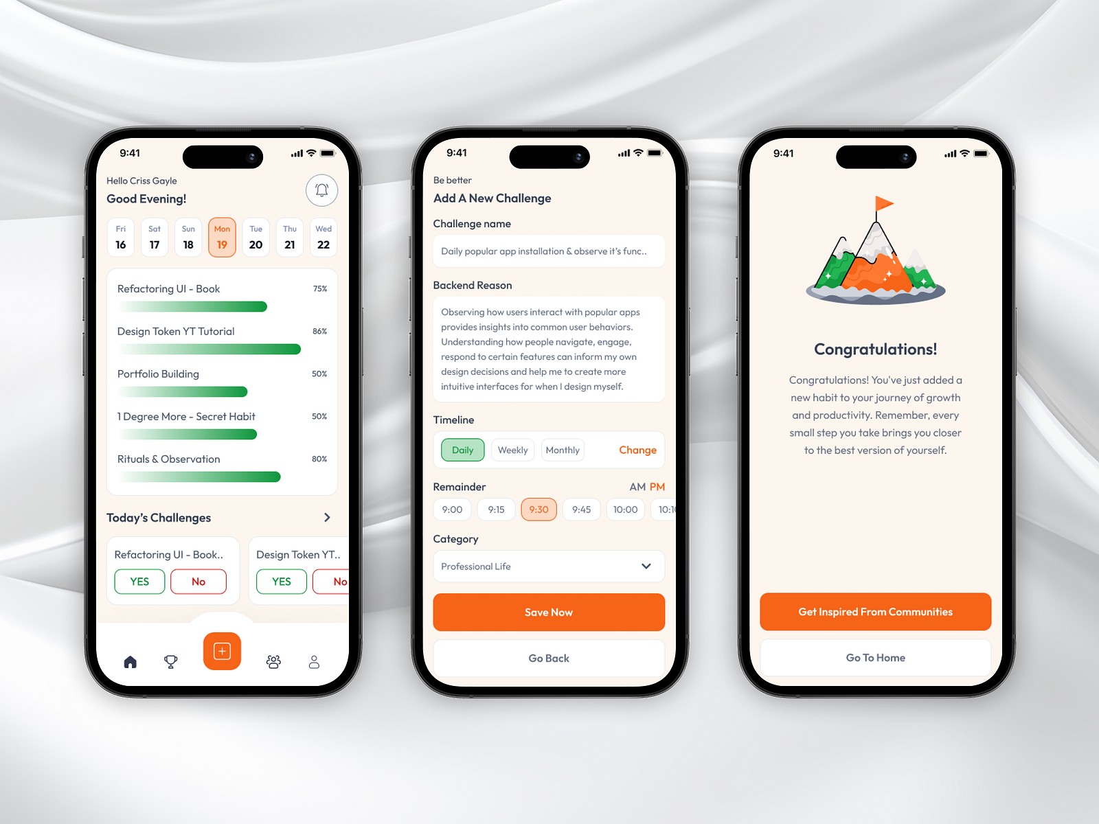Habit Building App UI UX by Abdul Khaleque on Dribbble