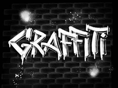 Graffiti chalk lettering black and white chalk design drawing challenge female illustrator graffiti hand drawn hand lettering illustration procreate