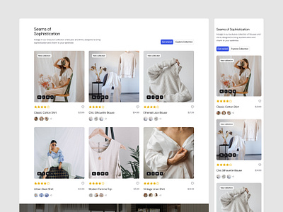 Ecommerce Section clean ecommerce fashion landing page shop store ui design