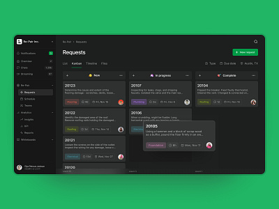 Re-Pair admin admin dashboard kanban webapp