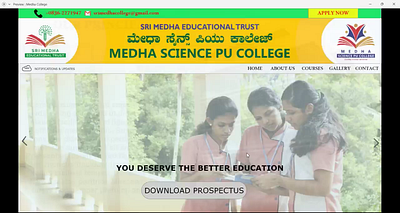 Medha College Website Redesigning (Client Project) animation graphic design motion graphics ui