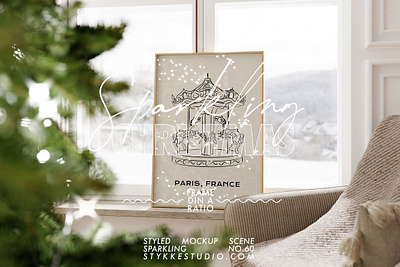 SPARKLING Christmas Frame Mockup christmas frame mockup