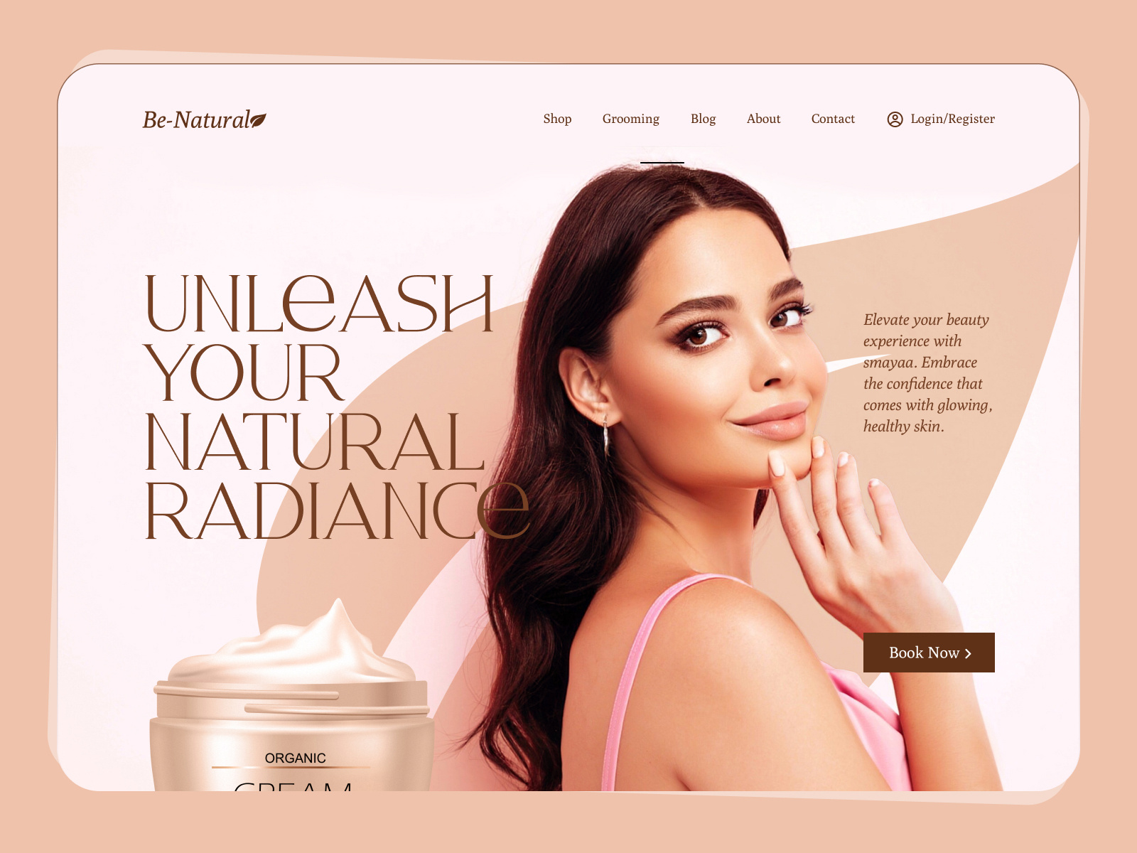 Be-Natural Cosmetic website concept animation branding cosmetic design fashion health homepage landing page makeup minimal motion platform skin skincare typography ui ux web webdesign website