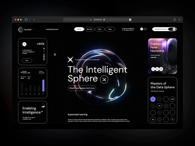 SynthAi Machine Learning Website 3d ai animation artificial intelligence dashboard designer graphic landingpage learning machine sphere ui uidesign uiux user experience user interface ux web web design website
