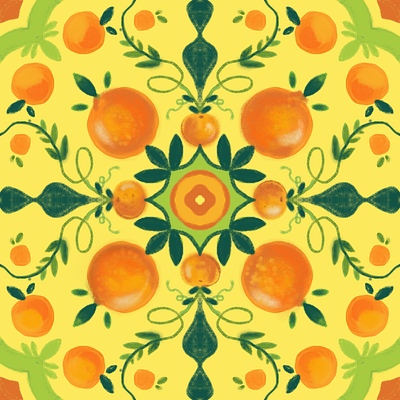 Citrus Reverie artwork colours motif orange pattern