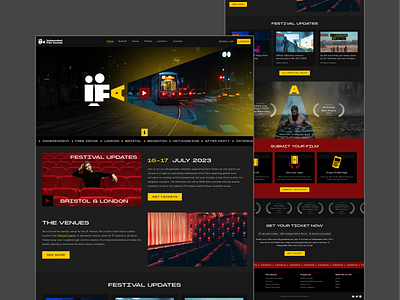 Independent Film Awards landing page awards buy tickets ceremony cinema competition corporate site event marketing film filmmaker home page independent indie landing page microsite movie red carpet submit ui web design website