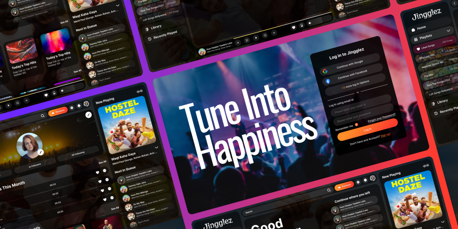 Jingglez - Tune Into Happiness branding design graphic design illustration logo typography ui ux vector