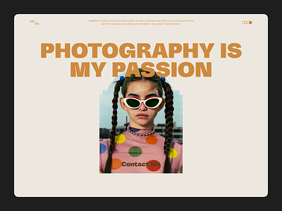 Photography Website Concept Portfolio - Header aesthetic concept footer gallery inspiration landing page minimal modern personal photography photography landing page popular portfolio ratul ui ui user experience user interface ux web design website