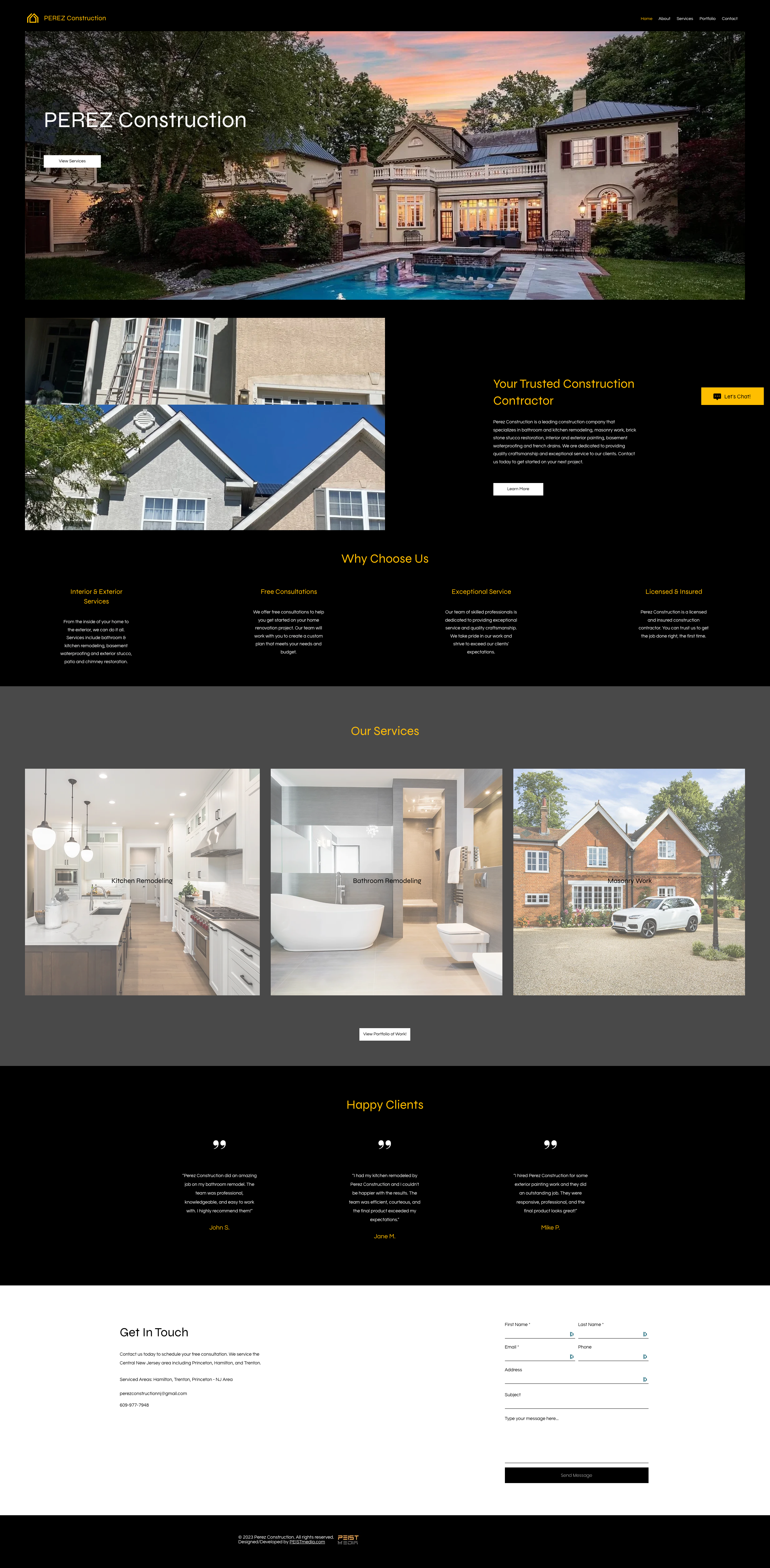 PEREZ Construction construction modern ui ux web design website