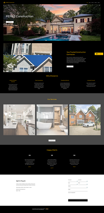 PEREZ Construction construction modern ui ux web design website