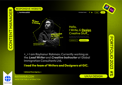 Website Design - Content Portfolio adobe xd branding design figma figma design graphic design landing page typography ui ux uxui web design webpage website website design