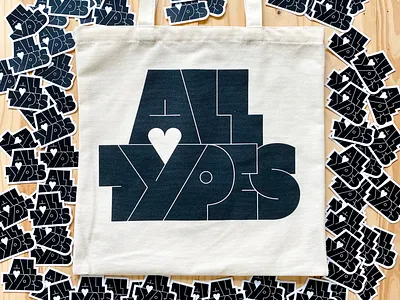 Heart All Types Tote custom design goods lettering limited edition merch tote tote bag type typography