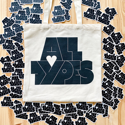 Heart All Types Tote custom design goods lettering limited edition merch tote tote bag type typography