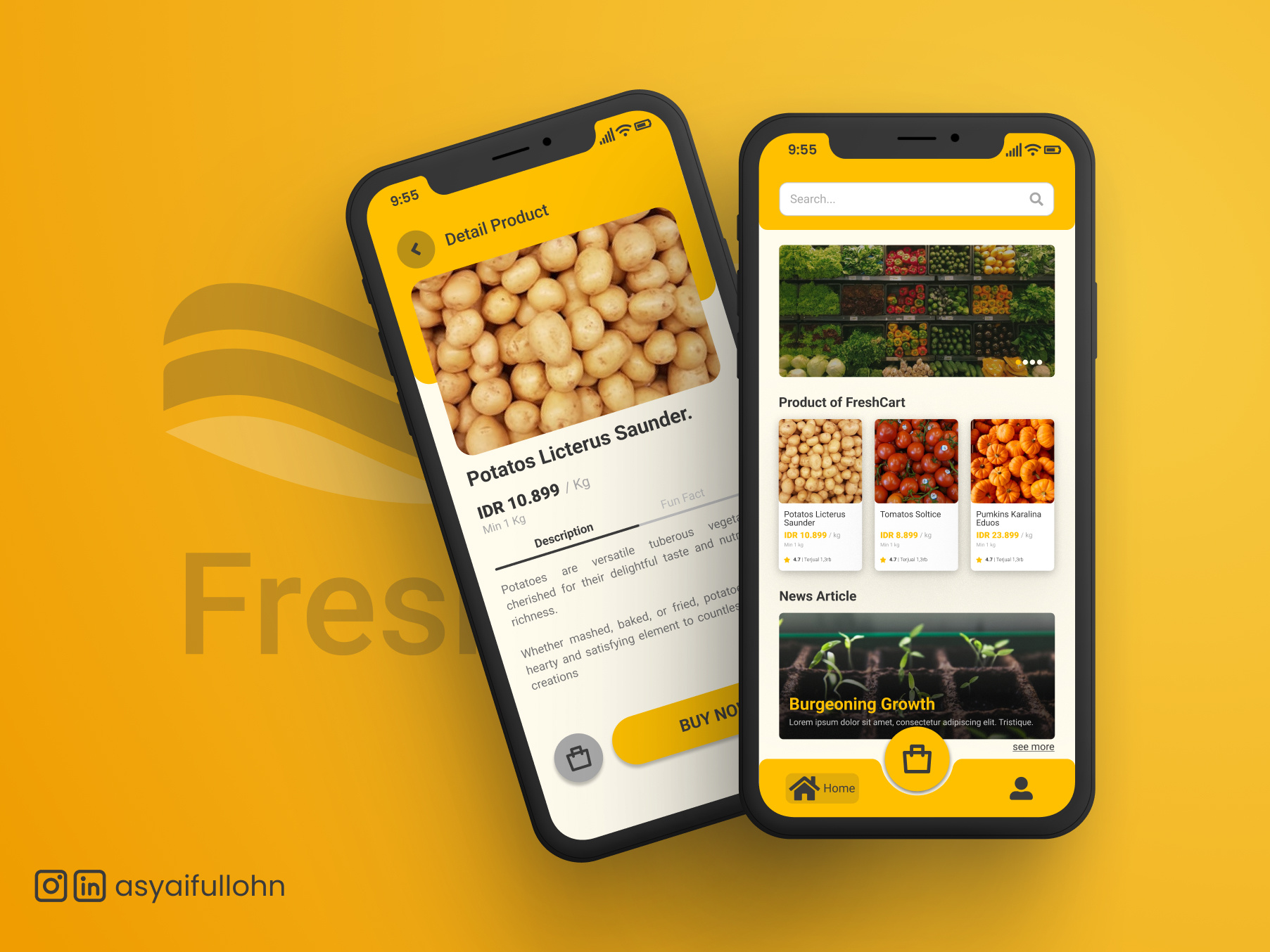 FreshCart: Navigating Grocery Apps - UI Concept by AHMAD SYAIFULLOH.N on Dribbble