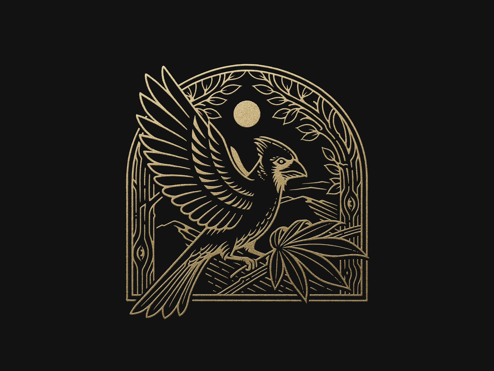 The Courier branding cannabis drawing graphic design illustration illustrator linework monoline northern cardinal procreate