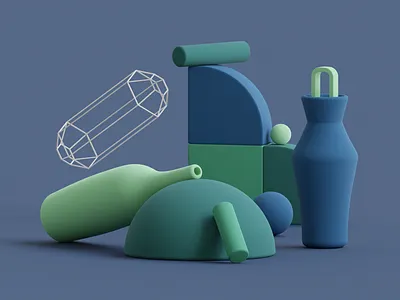 Abstract Composition 3d 3d art abstract abstract art art art direction b3d blender blender3d colorful colors cycles design graphic design graphics illustration low poly lowpoly render shapes