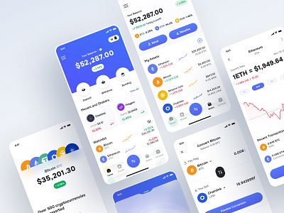 Crypto Wallet Mobile App app design bitcoin blockchain crypto crypto app crypto currency crypto wallet cryptocurrency exchange financial mobile app mobile app design trading ui wallet wallet app