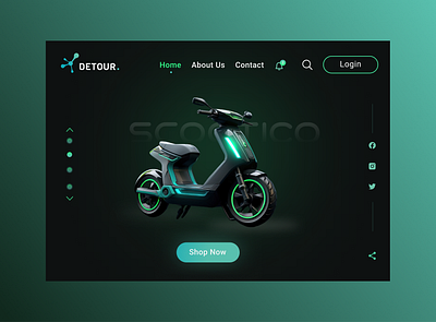 E-Bike simple UI Design branding dark ui e bike graphic design landing page logo ui