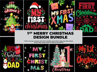 Baby First Christmas Bundle baby first christmas christmas christmas trends demand digital prints first christmas first merry christmas graphic design kids christmas kids christmas bundle merry christmas print on demand svg ui