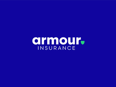 Armour Insurance Logo branding graphic design insurance logo rebrand sans serif shield wordmark