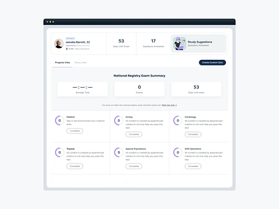 Quiz - exam app clean dashboard exam flat health layout medical quiz ui ux web