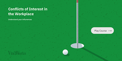 Online Ethics Course ethics golf humor illustration ui web design