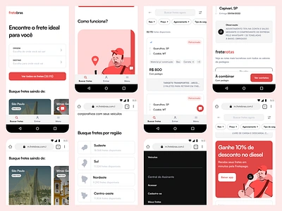 Fretebras 🇧🇷 2022 - Website responsive 📱 brazil cargo concept details filters illustration interaction landpage logtech mobile research responsive results search shipping trucker ui design ux visual website