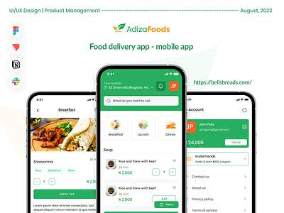 Adiza - Food delivery app | mobile app delivery app ecommerce food menu mobile app order packaging restaurant takeaway