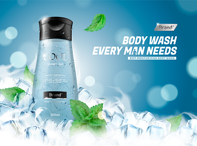 BODY-WASH-FOR-MEN 3d body wash for men branding logo motion graphics