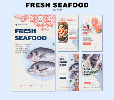 FRESH SEAFOOD 3d branding fresh seafood graphic design logo